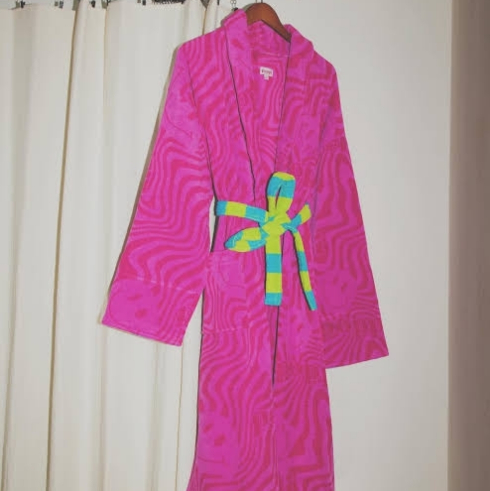 Vibrant Pink and Green Women's POPPI Robe